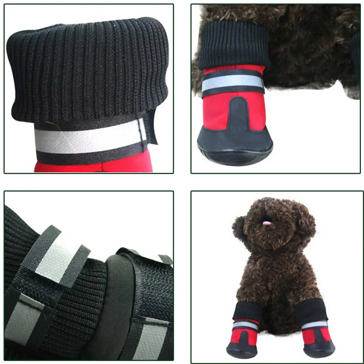 4/Pcs Dog Shoes High Waist Golden Retriever Samos Husky Waterproof Non-Slip Winter Dog Feet Large Dog Cotton Boots Pet Shoes