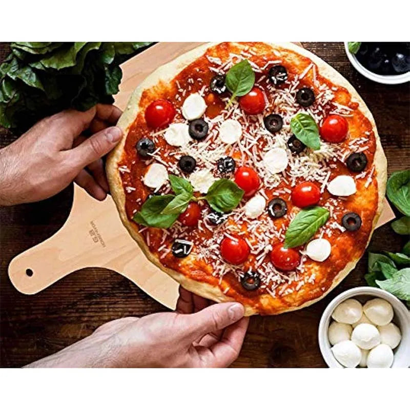 Wood Pizza Board Bread Platter Cheese Plate Cutting Paddle Butcher Block Pizza Cooking Butter Charcuterie Serving Tray Dish Tool